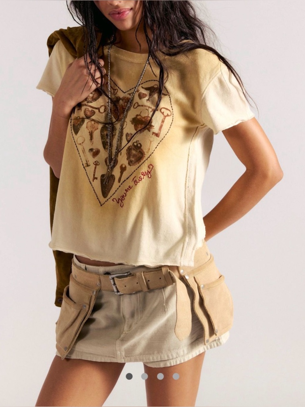 Free People Key To My Heart Tee Sz XS